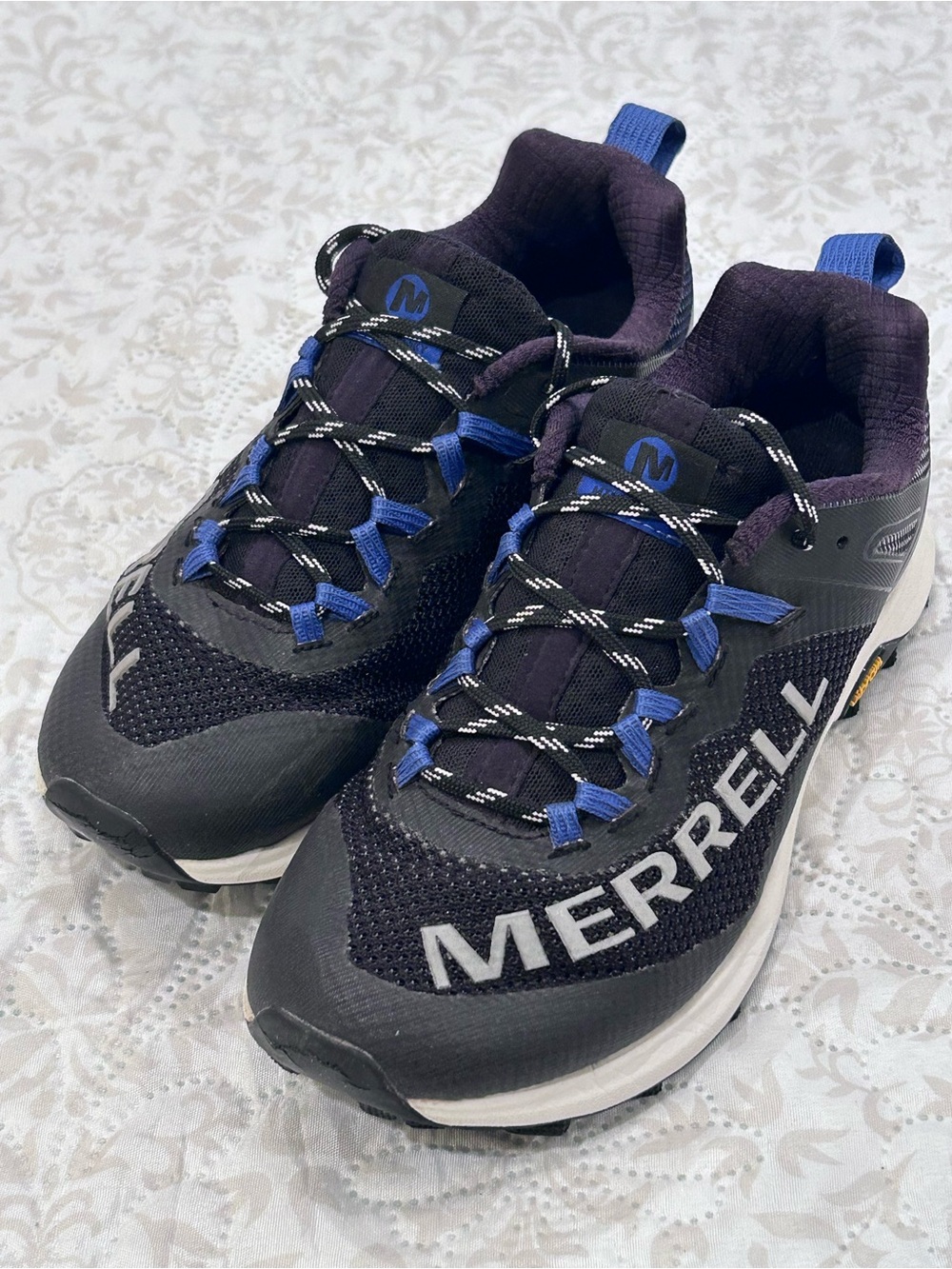 Merrell Women’s Sz 7 MTL Long Sky Trail Running Shoes Sneaker Black Dazzle Blue